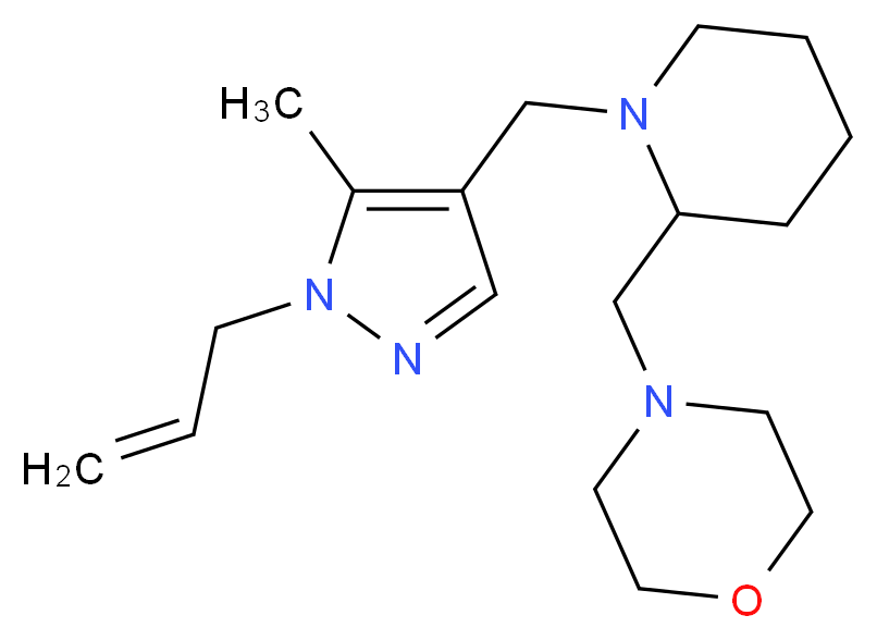 4-({1-[(1-allyl-5-methyl-1H-pyrazol-4-yl)methyl]piperidin-2-yl}methyl)morpholine_分子结构_CAS_)