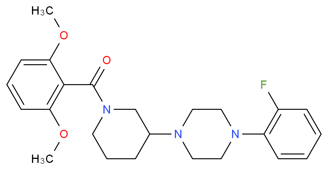 1-[1-(2,6-dimethoxybenzoyl)-3-piperidinyl]-4-(2-fluorophenyl)piperazine_分子结构_CAS_)