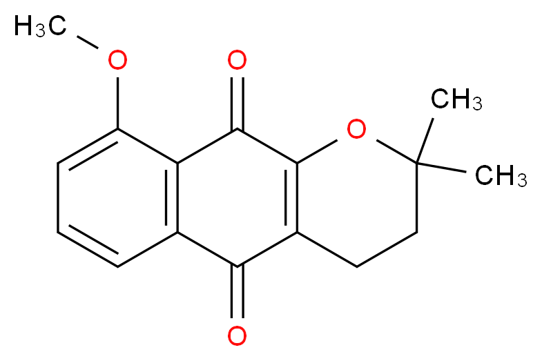 9-methoxy-2,2-dimethyl-2H,3H,4H,5H,10H-naphtho[2,3-b]pyran-5,10-dione_分子结构_CAS_35241-80-6