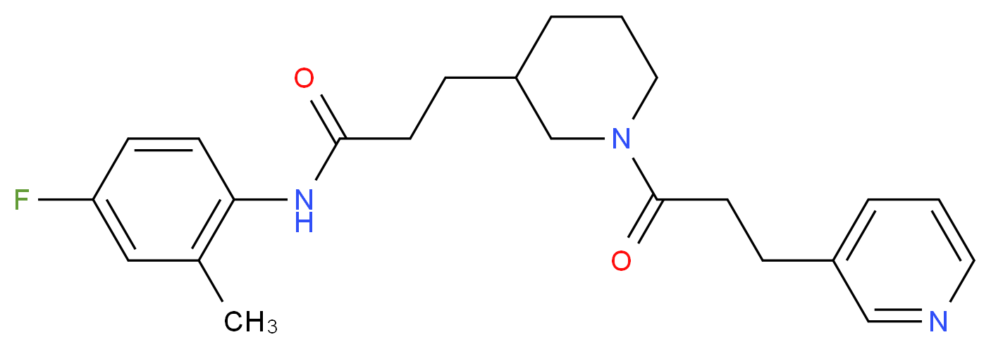N-(4-fluoro-2-methylphenyl)-3-{1-[3-(3-pyridinyl)propanoyl]-3-piperidinyl}propanamide_分子结构_CAS_)