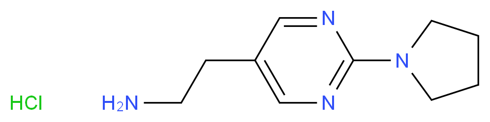 2-[2-(pyrrolidin-1-yl)pyrimidin-5-yl]ethan-1-amine hydrochloride_分子结构_CAS_1196145-90-0