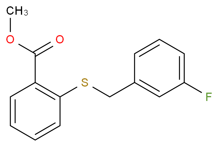 Methyl 2-[(3-fluorobenzyl)sulfanyl]-benzenecarboxylate_分子结构_CAS_)
