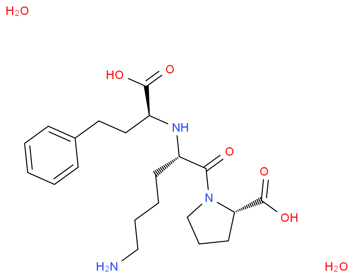 (2S)-1-[(2S)-6-amino-2-{[(1S)-1-carboxy-3-phenylpropyl]amino}hexanoyl]pyrrolidine-2-carboxylic acid dihydrate_分子结构_CAS_83915-83-7