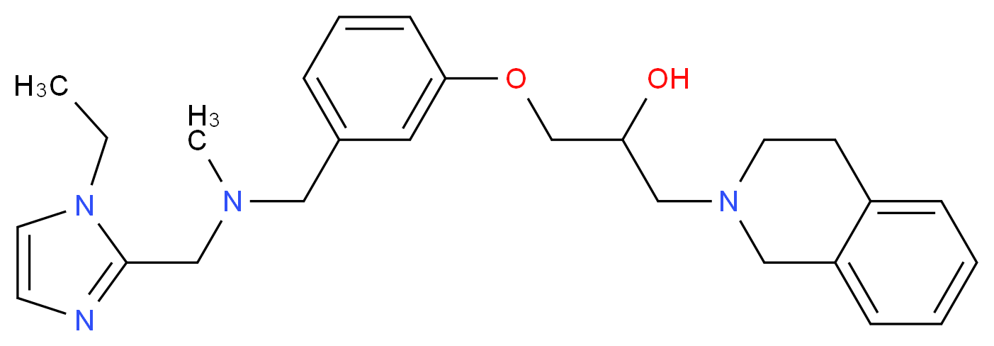 1-(3,4-dihydro-2(1H)-isoquinolinyl)-3-(3-{[[(1-ethyl-1H-imidazol-2-yl)methyl](methyl)amino]methyl}phenoxy)-2-propanol_分子结构_CAS_)