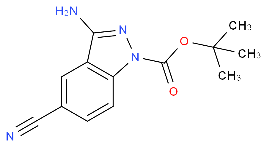 tert-butyl 3-amino-5-cyano-1H-indazole-1-carboxylate_分子结构_CAS_871709-87-4