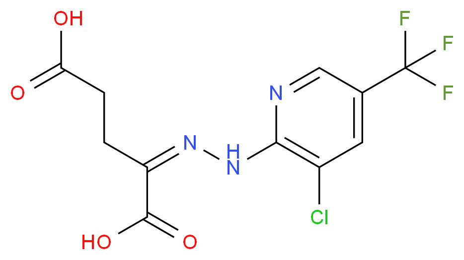 (2Z)-2-{2-[3-chloro-5-(trifluoromethyl)pyridin-2-yl]hydrazin-1-ylidene}pentanedioic acid_分子结构_CAS_338422-72-3