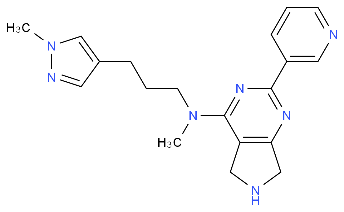 N-methyl-N-[3-(1-methyl-1H-pyrazol-4-yl)propyl]-2-(3-pyridinyl)-6,7-dihydro-5H-pyrrolo[3,4-d]pyrimidin-4-amine_分子结构_CAS_)