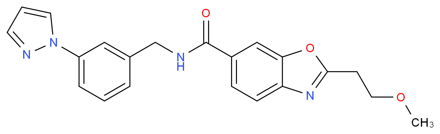 2-(2-methoxyethyl)-N-[3-(1H-pyrazol-1-yl)benzyl]-1,3-benzoxazole-6-carboxamide_分子结构_CAS_)