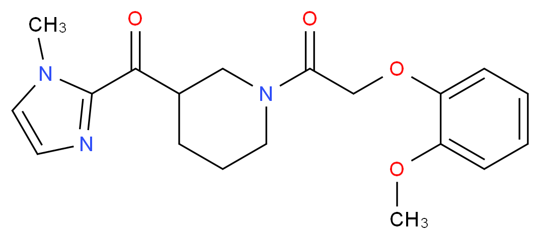 {1-[(2-methoxyphenoxy)acetyl]-3-piperidinyl}(1-methyl-1H-imidazol-2-yl)methanone_分子结构_CAS_)