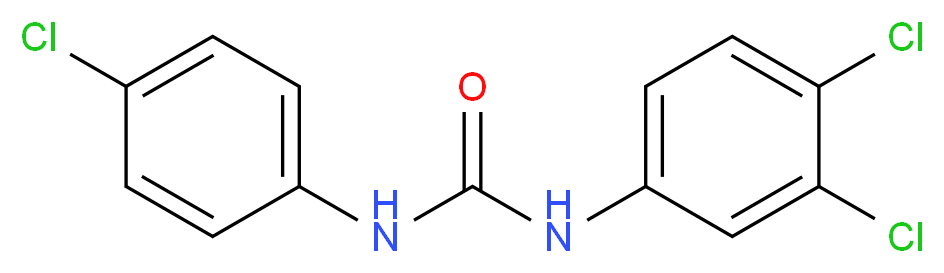 3-(4-chlorophenyl)-1-(3,4-dichlorophenyl)urea_分子结构_CAS_101-20-2