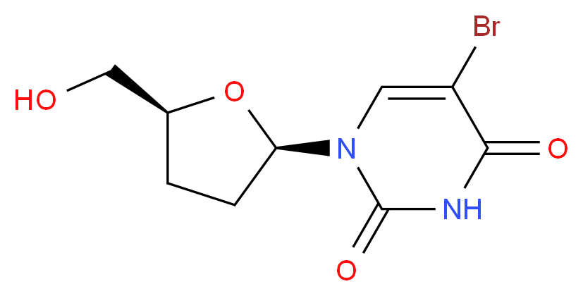 5-bromo-1-[(2R,5S)-5-(hydroxymethyl)oxolan-2-yl]-1,2,3,4-tetrahydropyrimidine-2,4-dione_分子结构_CAS_28616-93-5