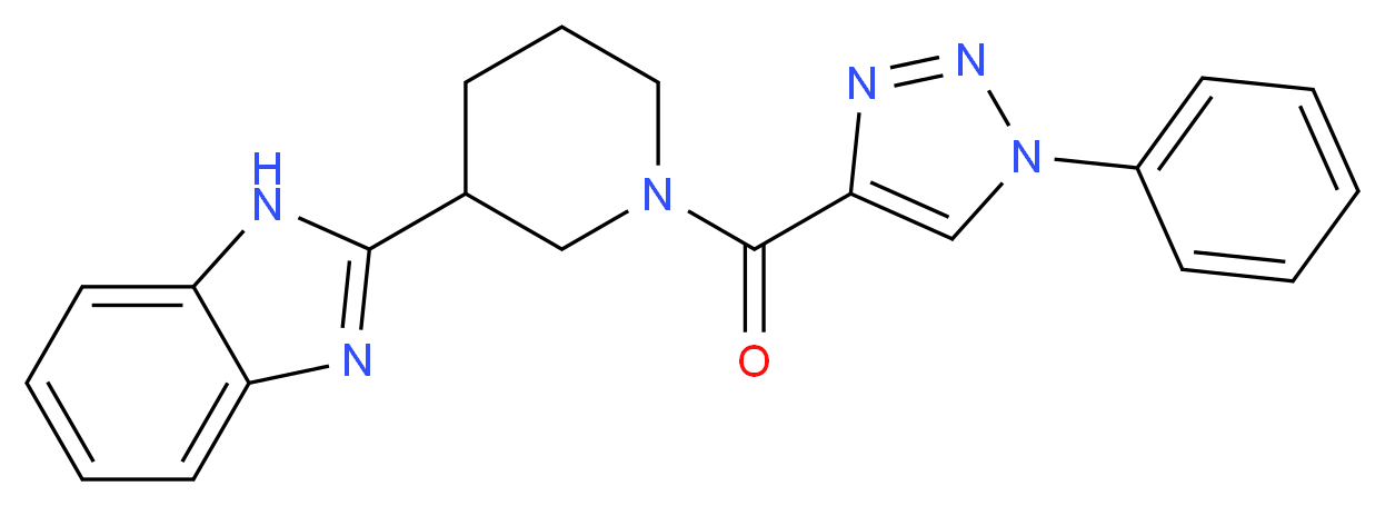 2-{1-[(1-phenyl-1H-1,2,3-triazol-4-yl)carbonyl]-3-piperidinyl}-1H-benzimidazole_分子结构_CAS_)