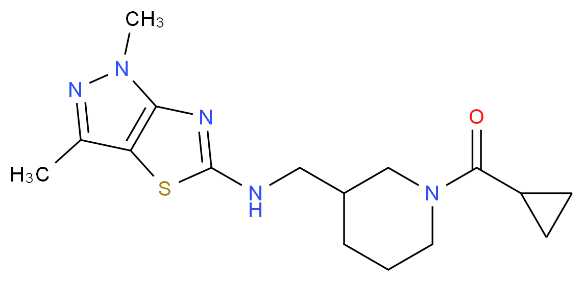 N-{[1-(cyclopropylcarbonyl)piperidin-3-yl]methyl}-1,3-dimethyl-1H-pyrazolo[3,4-d][1,3]thiazol-5-amine_分子结构_CAS_)