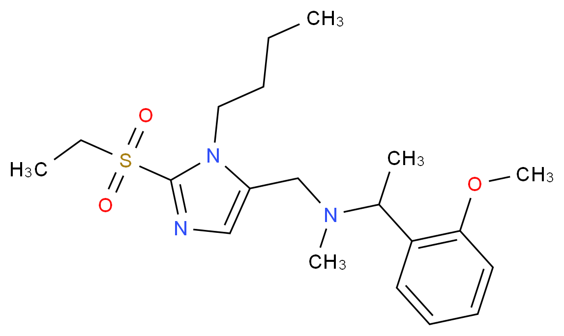 N-{[1-butyl-2-(ethylsulfonyl)-1H-imidazol-5-yl]methyl}-1-(2-methoxyphenyl)-N-methylethanamine_分子结构_CAS_)