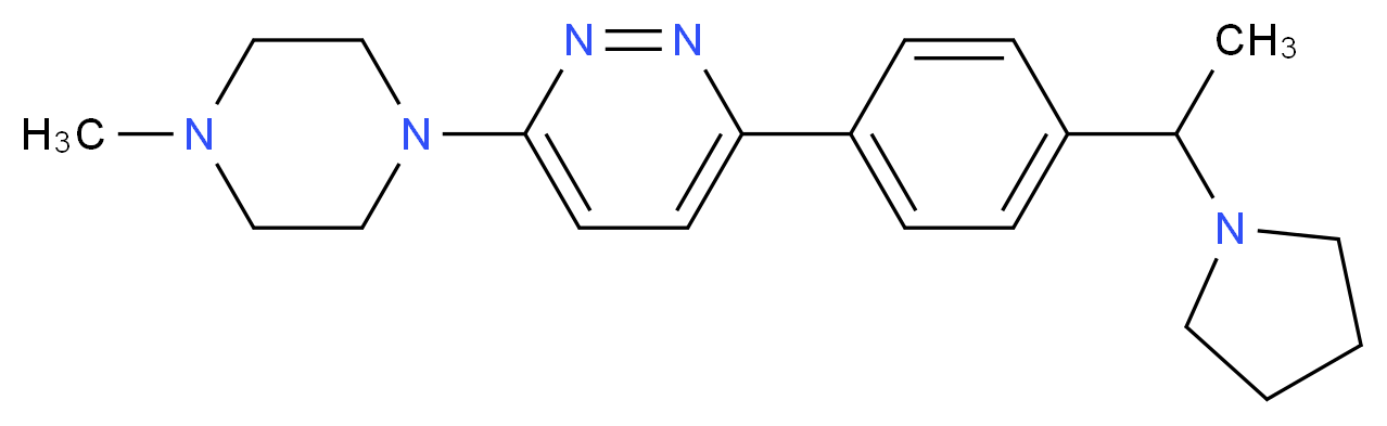 3-(4-methylpiperazin-1-yl)-6-[4-(1-pyrrolidin-1-ylethyl)phenyl]pyridazine_分子结构_CAS_)