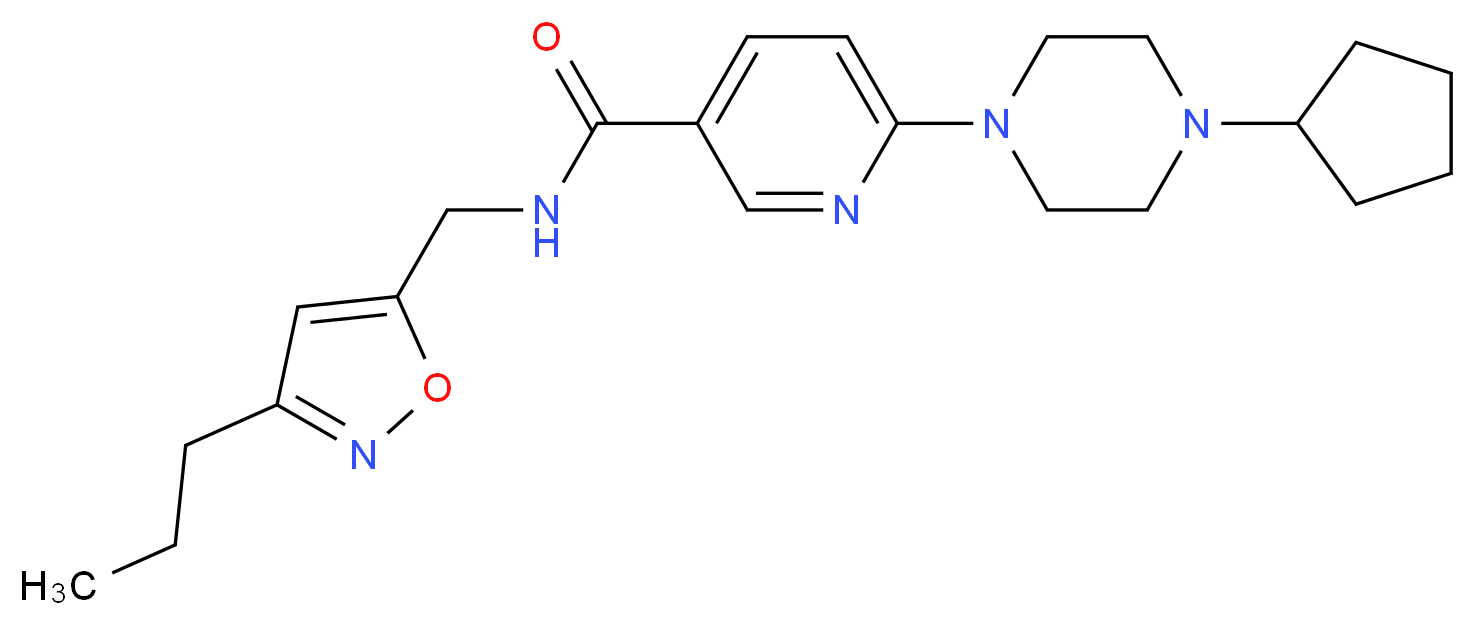 6-(4-cyclopentyl-1-piperazinyl)-N-[(3-propyl-5-isoxazolyl)methyl]nicotinamide_分子结构_CAS_)