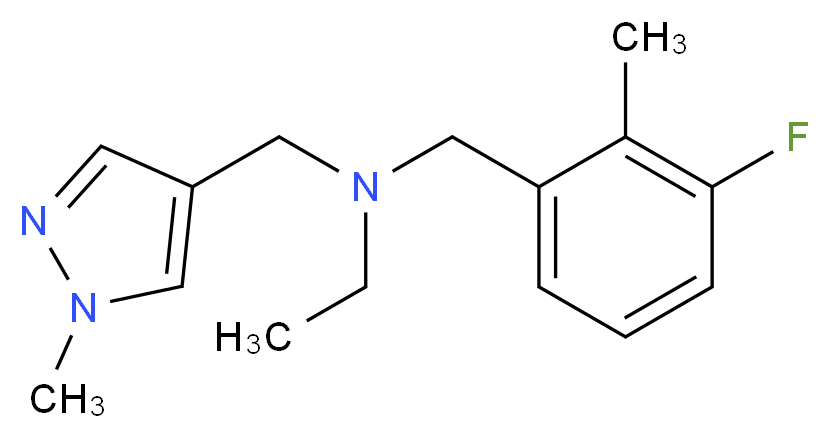 N-(3-fluoro-2-methylbenzyl)-N-[(1-methyl-1H-pyrazol-4-yl)methyl]ethanamine_分子结构_CAS_)