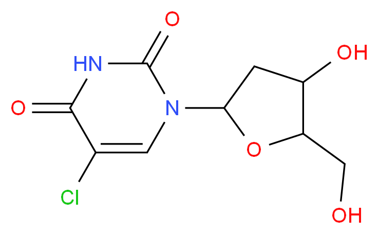 5-chloro-1-[4-hydroxy-5-(hydroxymethyl)oxolan-2-yl]-1,2,3,4-tetrahydropyrimidine-2,4-dione_分子结构_CAS_50-90-8