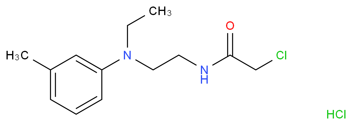 2-chloro-N-{2-[ethyl(3-methylphenyl)amino]ethyl}acetamide hydrochloride_分子结构_CAS_42992-30-3