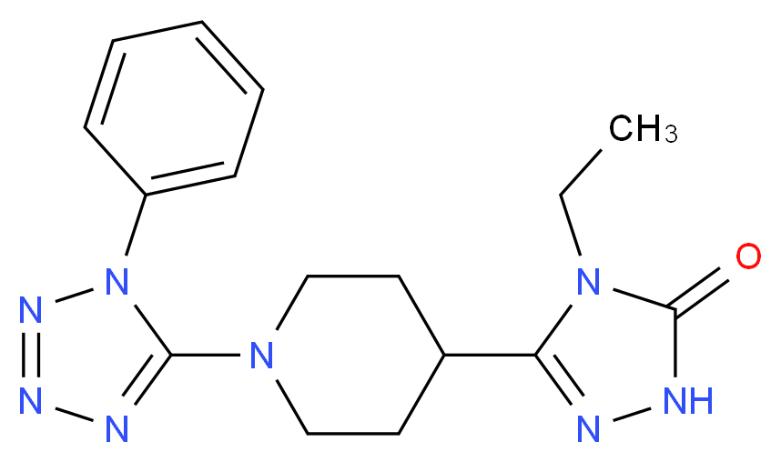 4-ethyl-5-[1-(1-phenyl-1H-tetrazol-5-yl)piperidin-4-yl]-2,4-dihydro-3H-1,2,4-triazol-3-one_分子结构_CAS_)