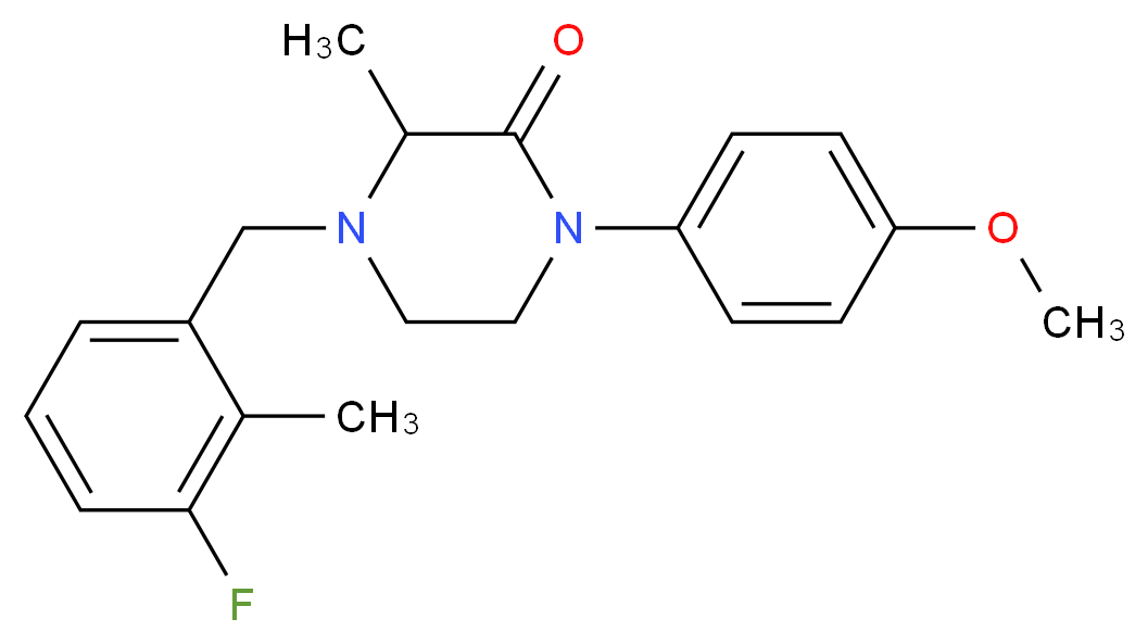 4-(3-fluoro-2-methylbenzyl)-1-(4-methoxyphenyl)-3-methyl-2-piperazinone_分子结构_CAS_)
