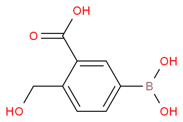 5-(dihydroxyboranyl)-2-(hydroxymethyl)benzoic acid_分子结构_CAS_913836-12-1