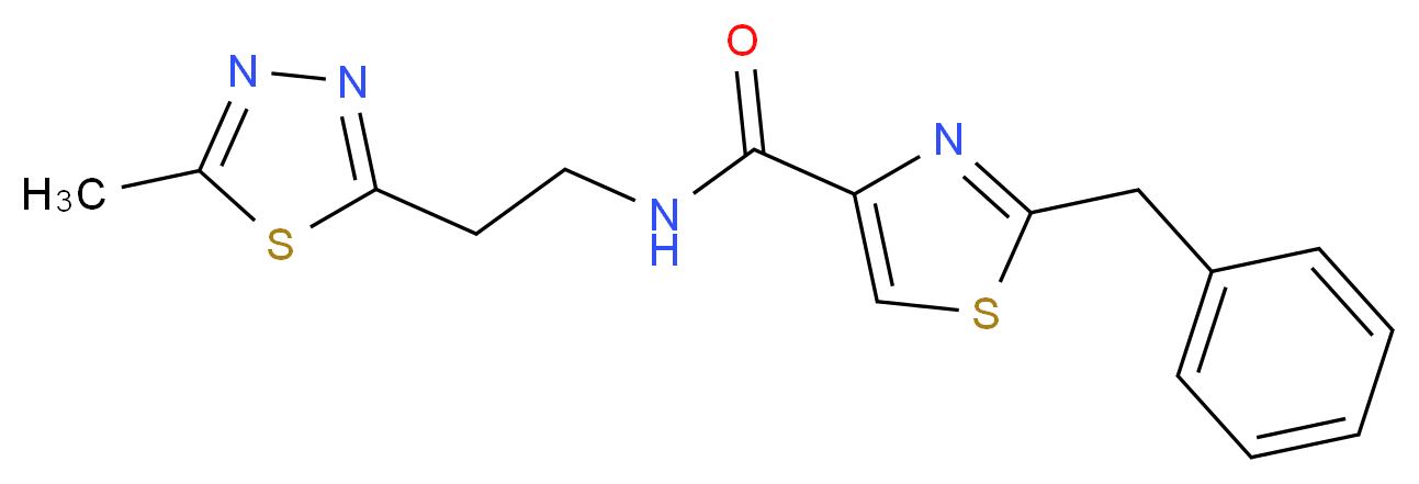 2-benzyl-N-[2-(5-methyl-1,3,4-thiadiazol-2-yl)ethyl]-1,3-thiazole-4-carboxamide_分子结构_CAS_)
