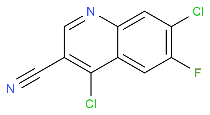 4,7-dichloro-6-fluoroquinoline-3-carbonitrile_分子结构_CAS_886362-74-9
