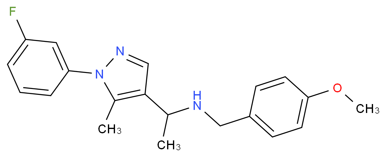 1-[1-(3-fluorophenyl)-5-methyl-1H-pyrazol-4-yl]-N-(4-methoxybenzyl)ethanamine_分子结构_CAS_)