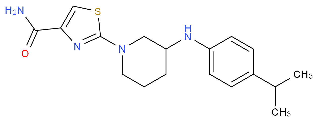 2-{3-[(4-isopropylphenyl)amino]-1-piperidinyl}-1,3-thiazole-4-carboxamide_分子结构_CAS_)