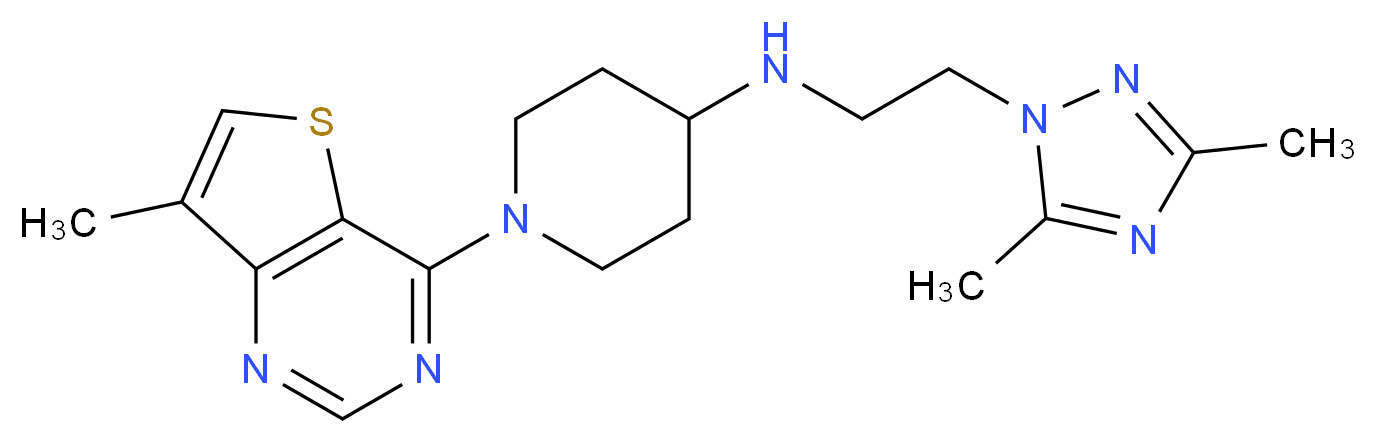 N-[2-(3,5-dimethyl-1H-1,2,4-triazol-1-yl)ethyl]-1-(7-methylthieno[3,2-d]pyrimidin-4-yl)piperidin-4-amine_分子结构_CAS_)