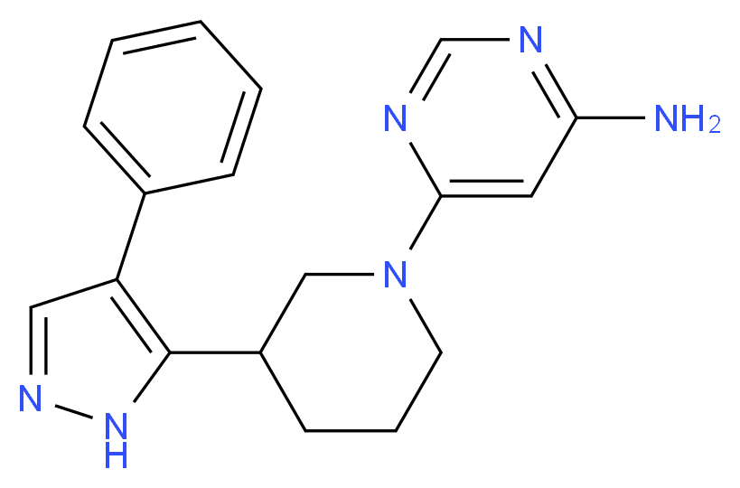 6-[3-(4-phenyl-1H-pyrazol-5-yl)piperidin-1-yl]pyrimidin-4-amine_分子结构_CAS_)