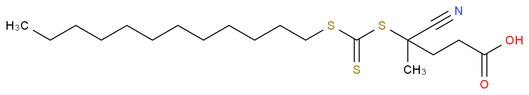 4-氰基-4-[(十二烷基硫烷基硫羰基)硫烷基]戊酸_分子结构_CAS_870196-80-8)