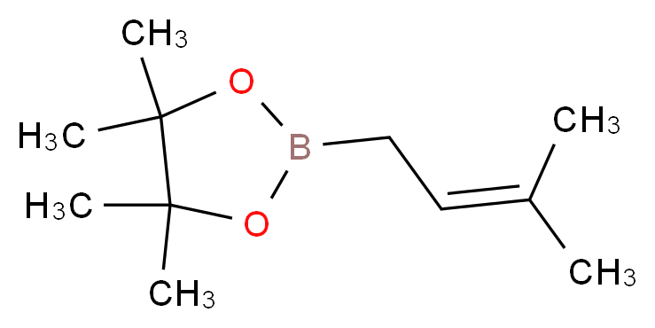 4,4,5,5-tetramethyl-2-(3-methylbut-2-en-1-yl)-1,3,2-dioxaborolane_分子结构_CAS_141550-13-2