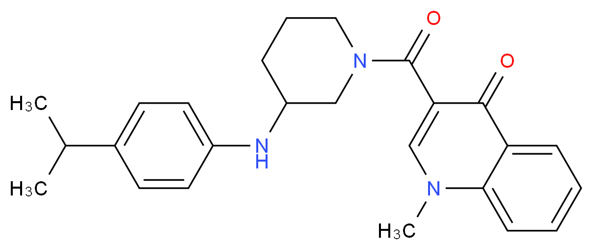 3-({3-[(4-isopropylphenyl)amino]-1-piperidinyl}carbonyl)-1-methyl-4(1H)-quinolinone_分子结构_CAS_)