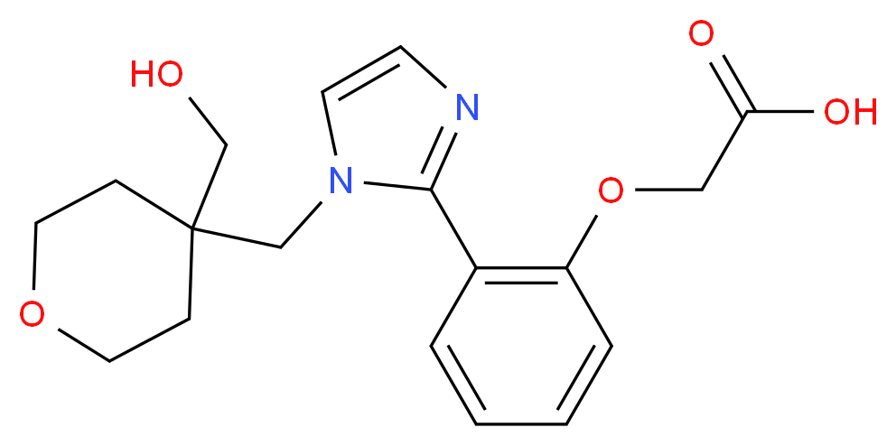 [2-(1-{[4-(hydroxymethyl)tetrahydro-2H-pyran-4-yl]methyl}-1H-imidazol-2-yl)phenoxy]acetic acid_分子结构_CAS_)