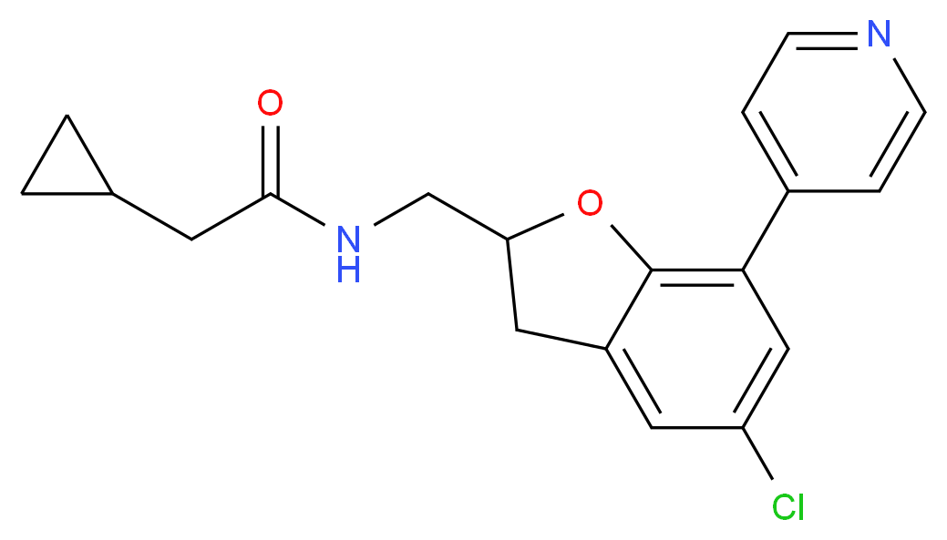 N-{[5-chloro-7-(4-pyridinyl)-2,3-dihydro-1-benzofuran-2-yl]methyl}-2-cyclopropylacetamide_分子结构_CAS_)