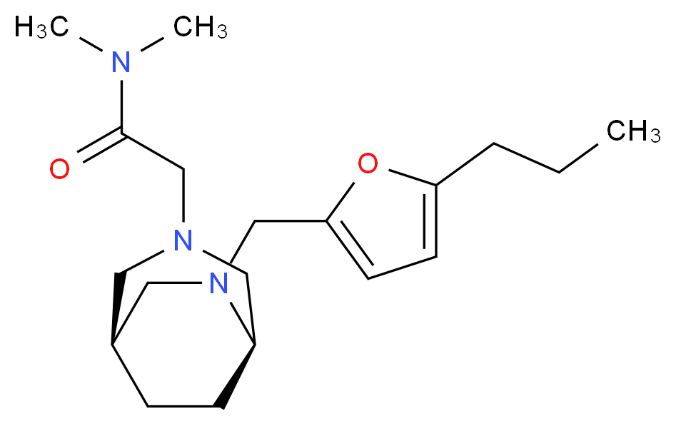 N,N-dimethyl-2-{(1S*,5R*)-6-[(5-propyl-2-furyl)methyl]-3,6-diazabicyclo[3.2.2]non-3-yl}acetamide_分子结构_CAS_)