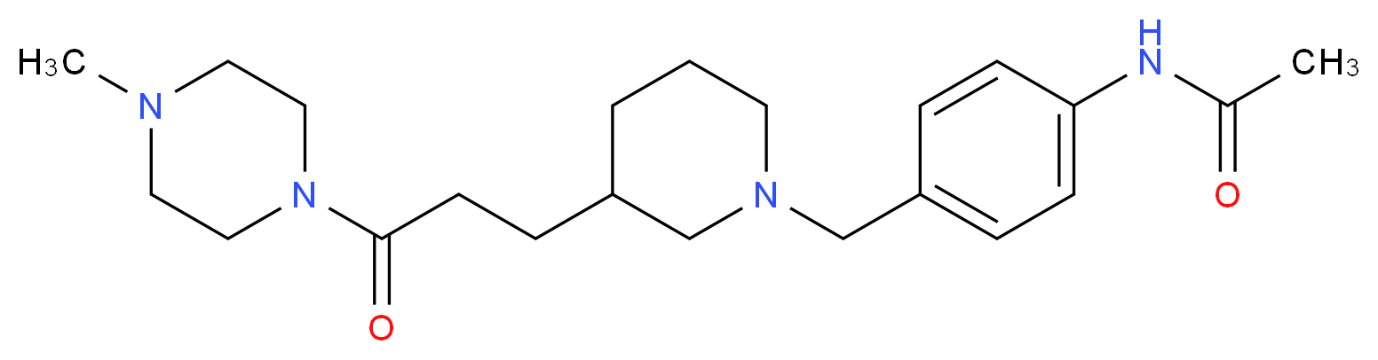 N-[4-({3-[3-(4-methyl-1-piperazinyl)-3-oxopropyl]-1-piperidinyl}methyl)phenyl]acetamide_分子结构_CAS_)