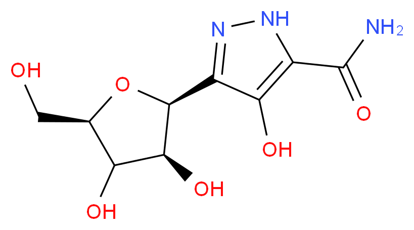 3-[(2S,3S,5R)-3,4-dihydroxy-5-(hydroxymethyl)oxolan-2-yl]-4-hydroxy-1H-pyrazole-5-carboxamide_分子结构_CAS_30868-30-5