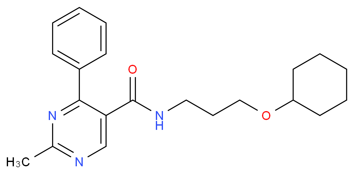 N-[3-(cyclohexyloxy)propyl]-2-methyl-4-phenylpyrimidine-5-carboxamide_分子结构_CAS_)