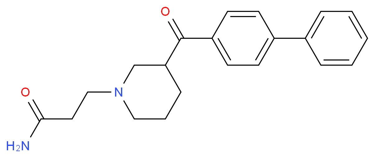 3-[3-(biphenyl-4-ylcarbonyl)piperidin-1-yl]propanamide_分子结构_CAS_)