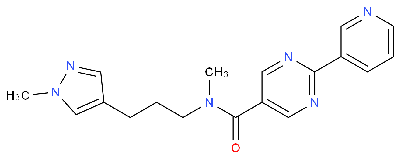 N-methyl-N-[3-(1-methyl-1H-pyrazol-4-yl)propyl]-2-(3-pyridinyl)-5-pyrimidinecarboxamide_分子结构_CAS_)