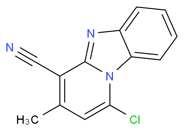 13-chloro-11-methyl-1,8-diazatricyclo[7.4.0.0<sup>2</sup>,<sup>7</sup>]trideca-2,4,6,8,10,12-hexaene-10-carbonitrile_分子结构_CAS_121105-78-0