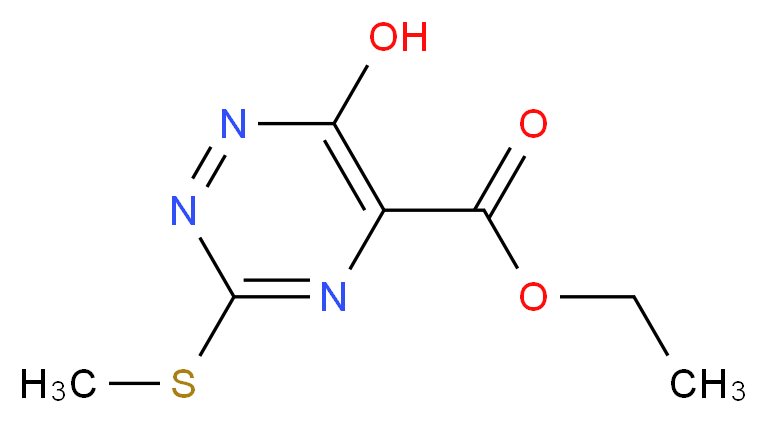 ETHYL 6-HYDROXY-3-(METHYLTHIO)-1,2,4-TRIAZINE-5-CARBOXYLATE_分子结构_CAS_96259-27-7)