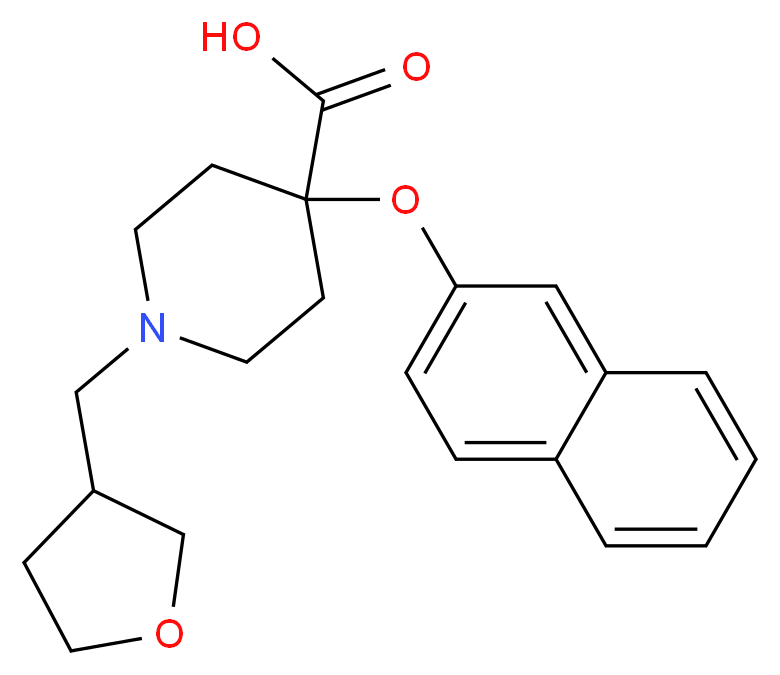 4-(2-naphthyloxy)-1-(tetrahydro-3-furanylmethyl)-4-piperidinecarboxylic acid_分子结构_CAS_)