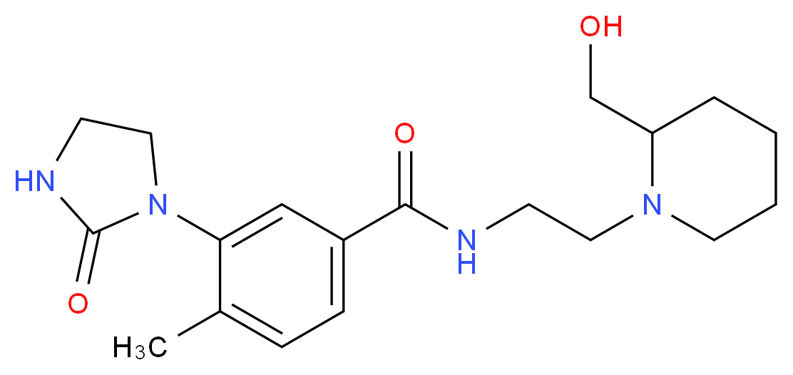 N-{2-[2-(hydroxymethyl)-1-piperidinyl]ethyl}-4-methyl-3-(2-oxo-1-imidazolidinyl)benzamide_分子结构_CAS_)
