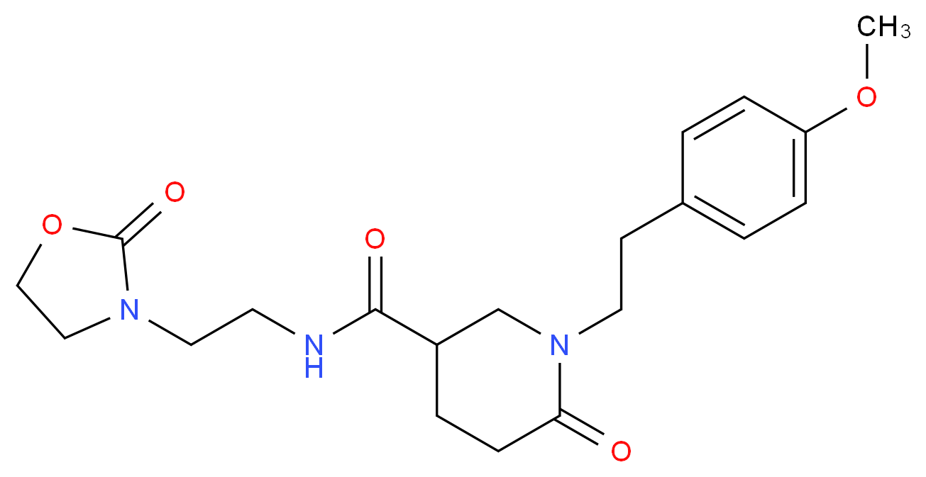 1-[2-(4-methoxyphenyl)ethyl]-6-oxo-N-[2-(2-oxo-1,3-oxazolidin-3-yl)ethyl]-3-piperidinecarboxamide_分子结构_CAS_)