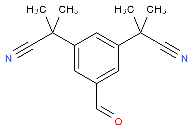 5-Formyl-α,α,α',α'-tetramethyl-1,3-benzenediacetonitrile_分子结构_CAS_120511-89-9)