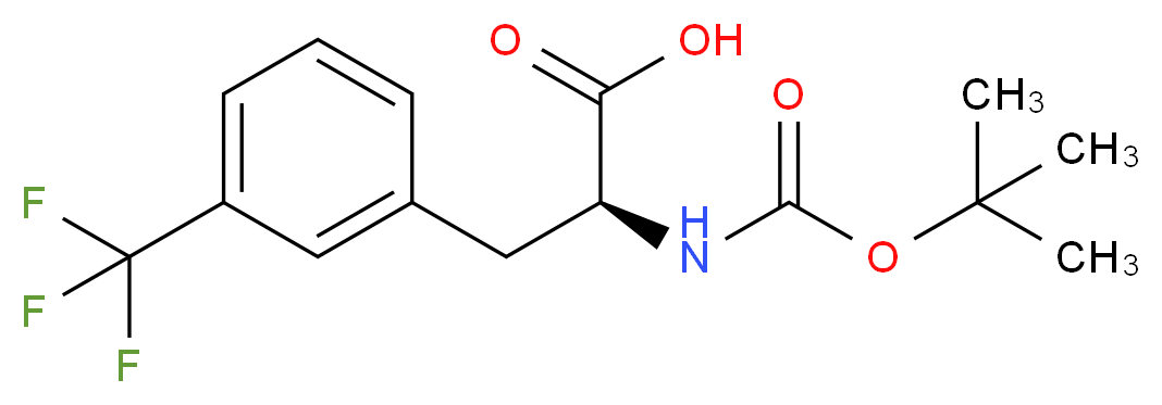 (2S)-2-{[(tert-butoxy)carbonyl]amino}-3-[3-(trifluoromethyl)phenyl]propanoic acid_分子结构_CAS_82317-82-6